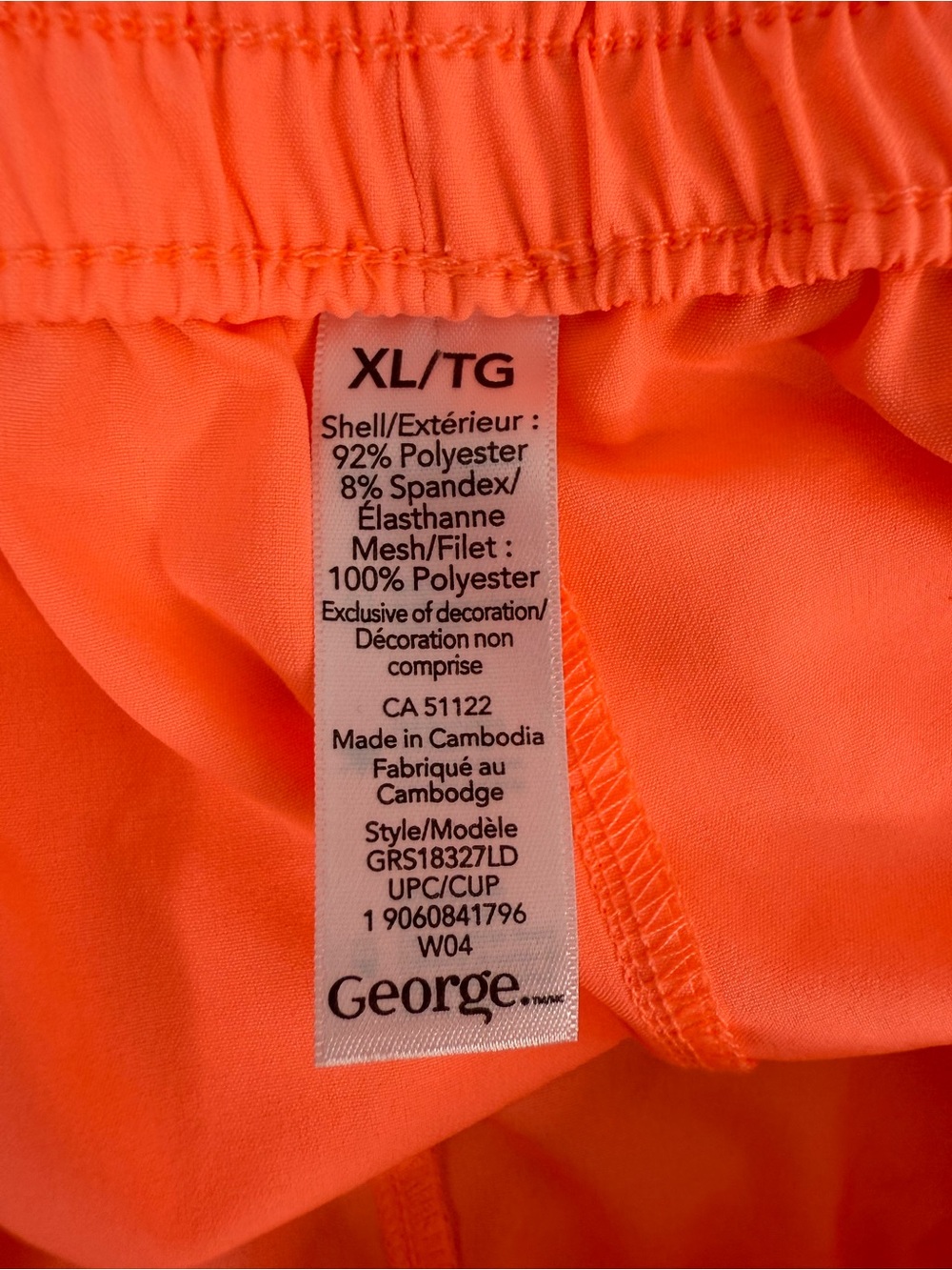 George shorts bright Neon Coral Athletic Shorts with Floral Side Panels - Picture 6 of 8